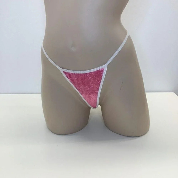 Pink Crush Velvet String Size Small New Without Tags - Picture 1 of 4